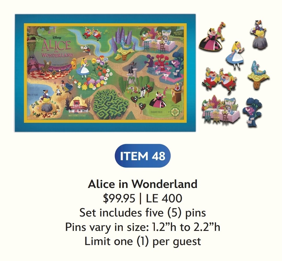 Image of Alice disney map wdi pin set le 400