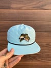 Blue Embroidered Five Panel Bass Hat