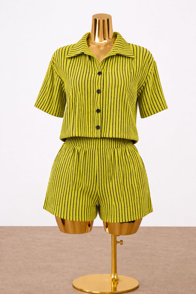 Green Stripe Set (Has Stretch) ✨SMALL✨