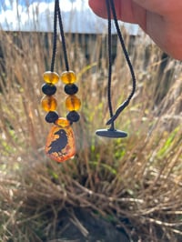 Image 2 of Amber Raven Pendant