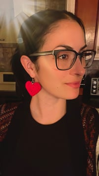 Image 5 of Crochet heart earrings