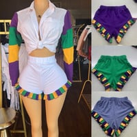 Image 1 of Mardi Gras ruffle shorts 