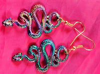 Colorful snake earrings 