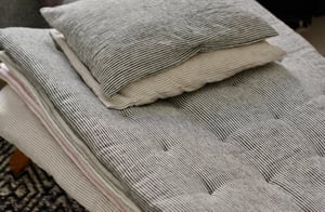 Image of striped linen pillowcase