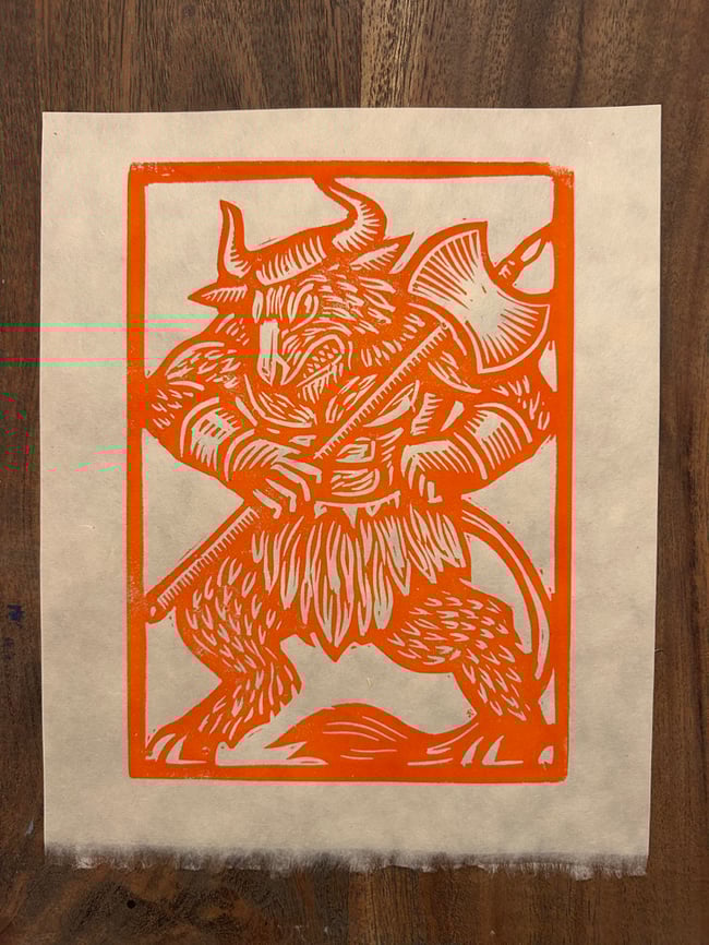 Greek Beasts Block Print Set