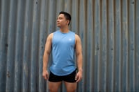 Image 1 of Essential Sleeveless Tee- Blue 