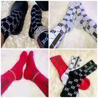 Image 1 of Striped Logo Socks 