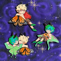 BN Luna Moth Deku and Monarch Butterfly Bakugo Enamel Pins 