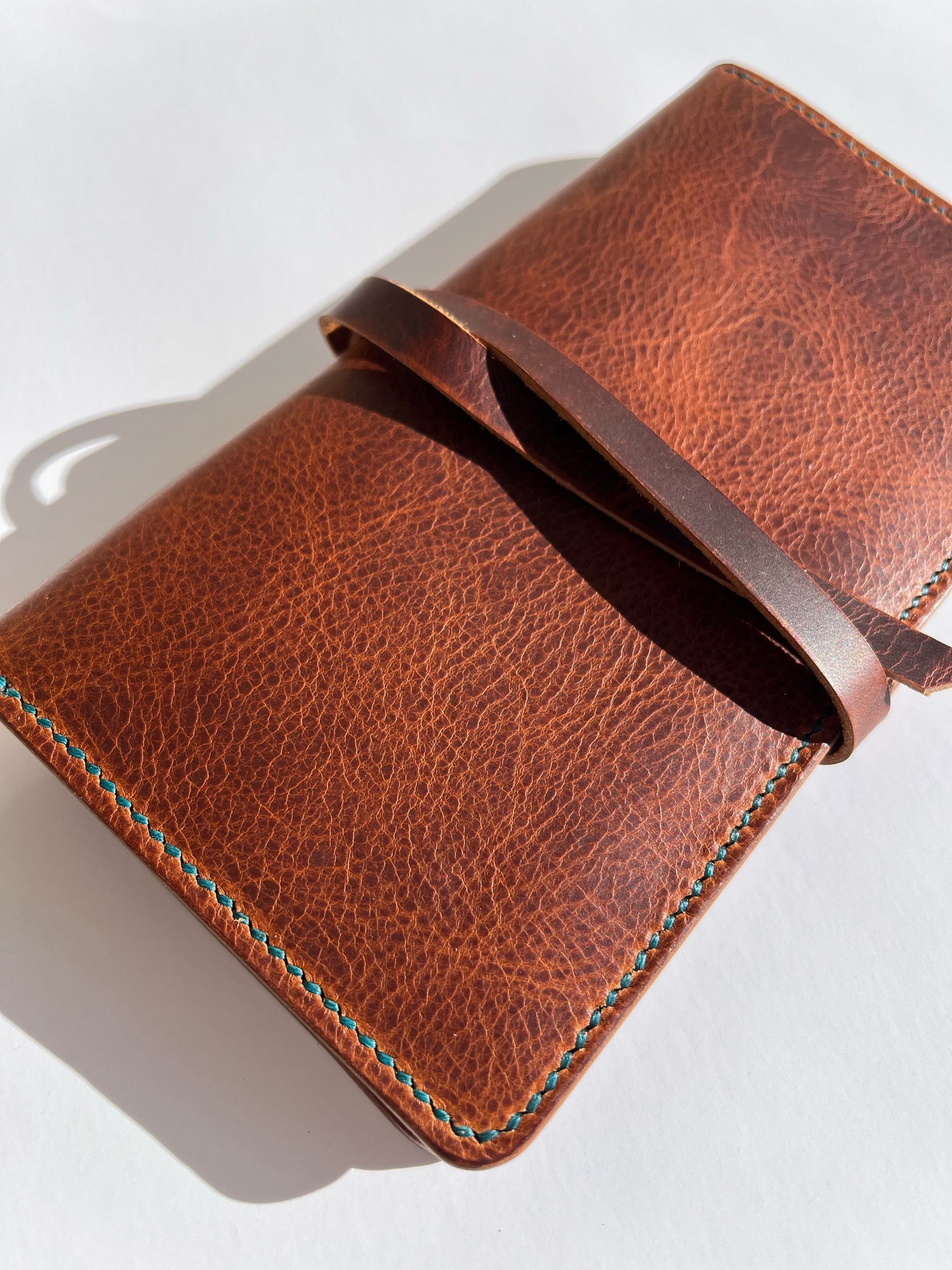 Image of Cognac Waxy Wrap Clutch Wallet 