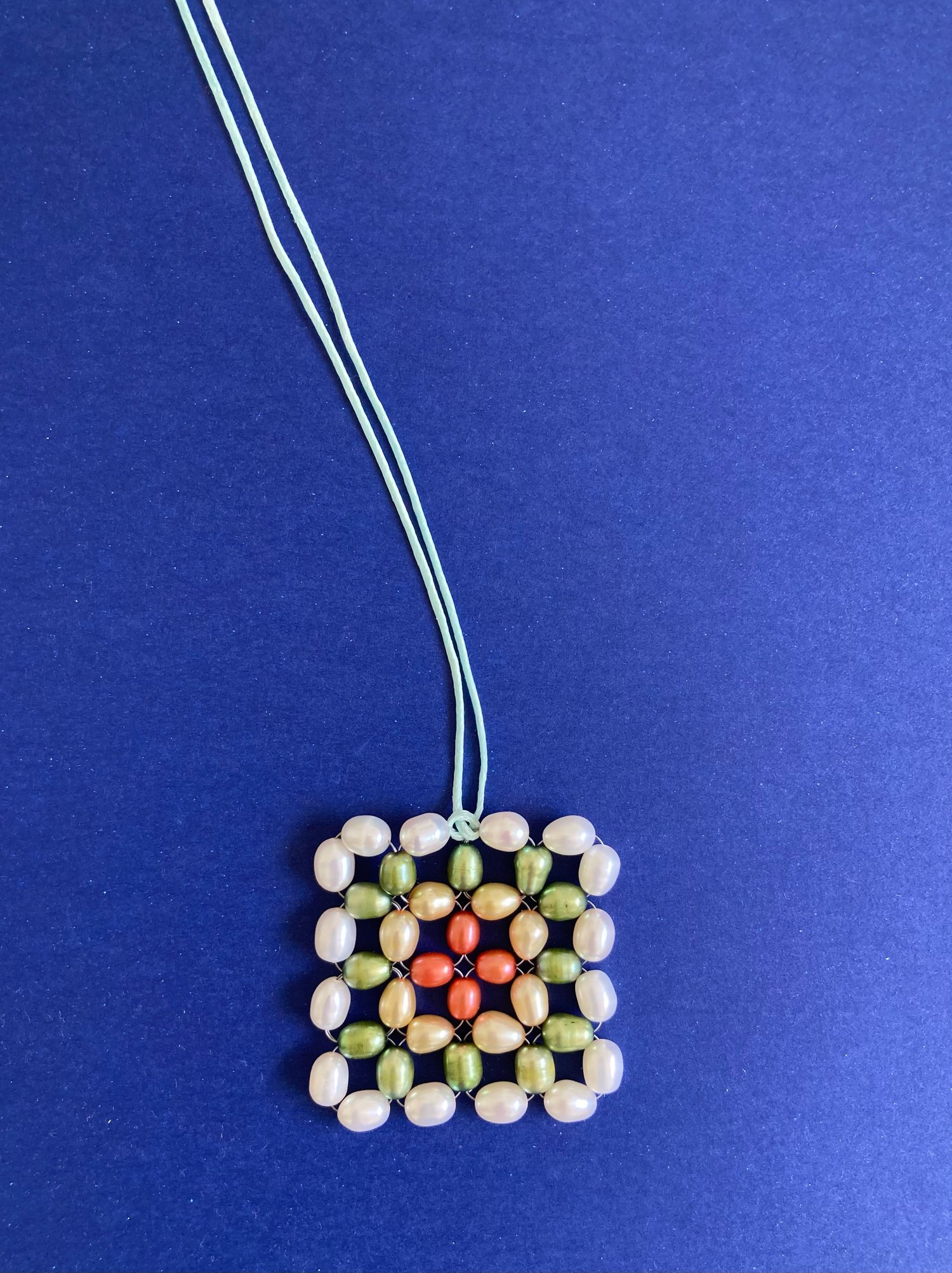 Image of Pearl crochet pendant VI