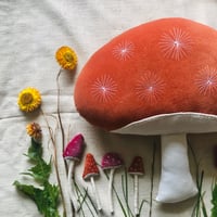 Image 1 of Small Mushroom Cushion in Rust