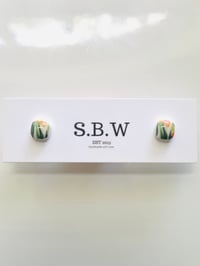 Leafy Square Mini Studs