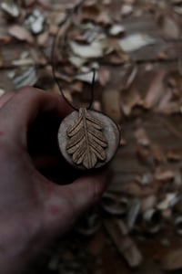 Image 3 of Oak leaf pendant necklace. 