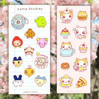 Image 1 of tama doodles & kitty food sticker sheets 