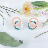 Image 4 of Náušnice DoubleMirrorCircle Rose