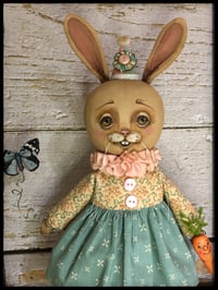 Image 2 of Becky the Bunny rabbit Doll original folk art creation Penny Grotz