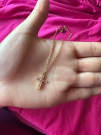 Image 4 of Mini Crystal Cross Necklace 