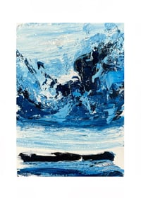 Image 1 of “prussian blue” on gesso board 5 x 7 inches