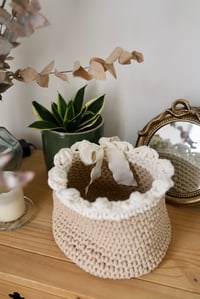 Image 4 of Handmade Crochet Chunky Ruffle Basket