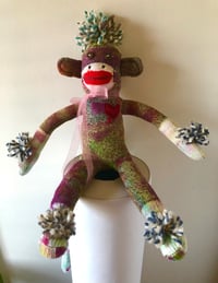 Image 1 of “Bubbles” the tie dyed SOCK MONKEY! 