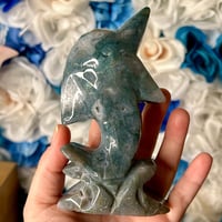 Image 4 of Moss Agate Dolphin (30A)