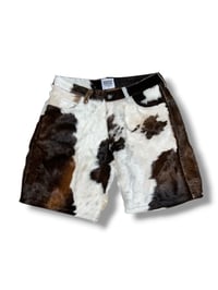 Image 1 of Cow Print Shorts (BROWN)