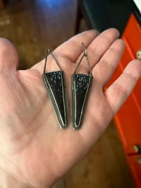 Image 2 of Fossilized Palm Root Earrings