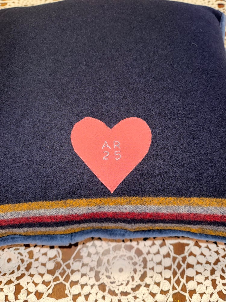 Osage Ribbonwork Pillow 18x18 Navy