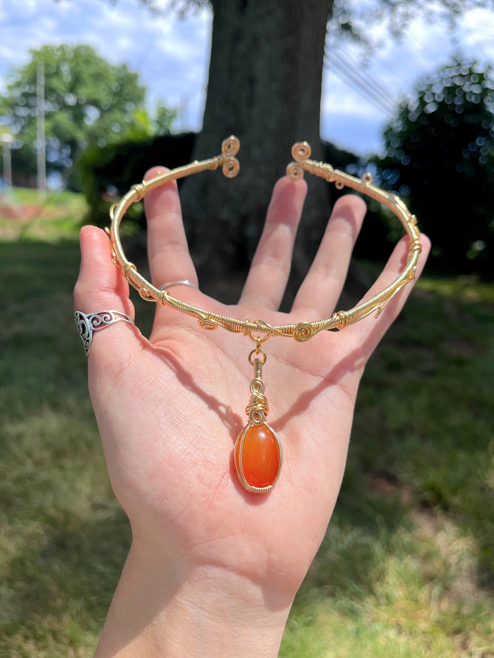 Image of CUSTOM Made To Order: Carnelian Choker (Gold or Silver)