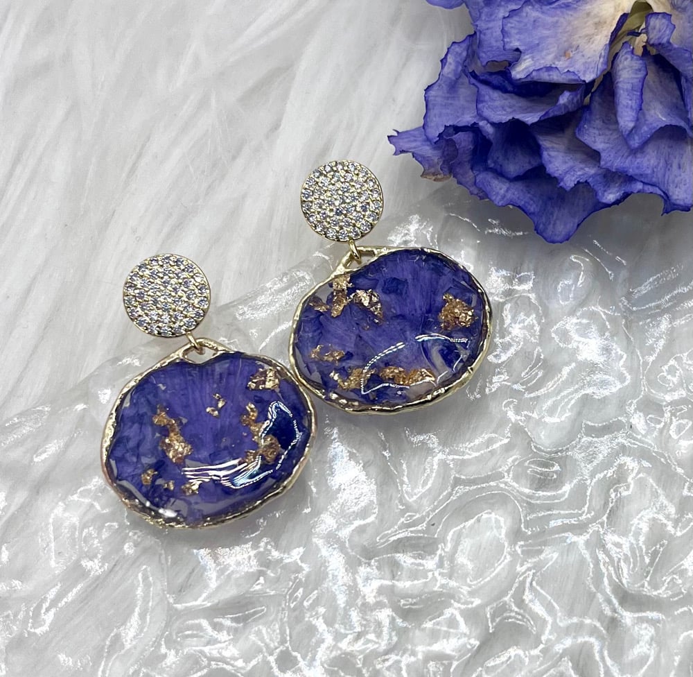 Image of INDIGO FLORAL DANGLES