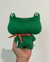 Wide Eyed Frog (Bright green red scarf)