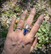 Image 2 of Rose quartz + lapis ring - size 9 