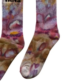 Image 5 of L/XL Adult VANS Hand-Dyed Crew Socks in Muted Solar Flare Watercolor Ice Dye