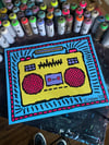 Original Boom Box Painting in Blue!