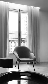 Image 11 of Fauteuil Coquille velours ivoire