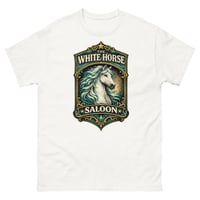 Image 3 of White Horse Saloon Unisex T-Shirt | Western Vintage Horse Lover Bar Tee
