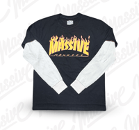 MASSHER FLAMES - WAFFLE SLEEVE TEE
