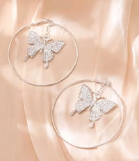  Rhinestone Butterfly Drop Earrings