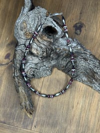 14” - 6mm Torpedo Sterling Silver Pearls w/ Purple Spiny