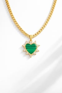 Image 1 of Jade Heart Pendant Necklace 