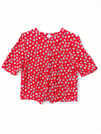 Image 1 of Ditsy Button Up Red Blouse S/M