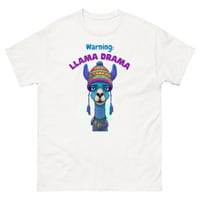 Image 3 of Unisex classic tee, Warning Llama Drama Cute Funny Llama tee