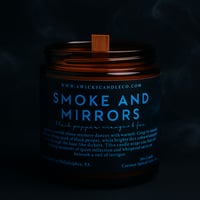 Image 1 of Smoke and Mirrors - 5oz Amber Jar & Wood Wick