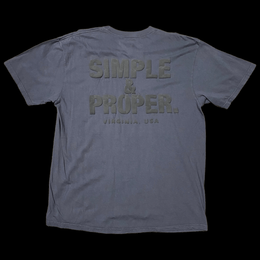 Image of S&P-“Stacked Type” Puff Logo (XL) SAMPLE (1/1) Tee (Graphite)