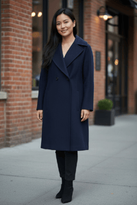 Image 1 of Windsmoor Vintage Black Wool Coat Jacket Overcoat Size S-M Over-sized