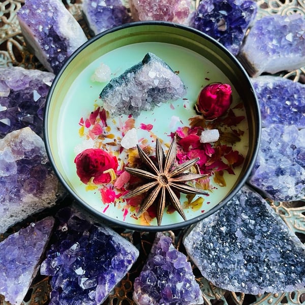 Image of Anxiety - stress relief Crystal Candle 