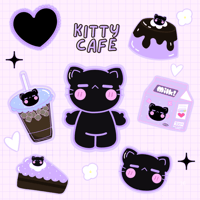 Image 3 of Kitty Cafe Push Keychain