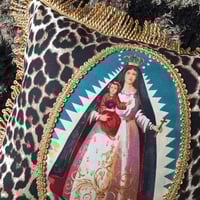 Image 3 of Virgin of charity leopard fabric cushion cover