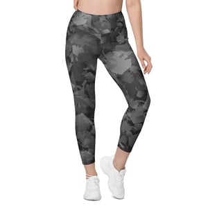 Image of Pocketed, High Waist AK Pattern Leggings - Midnight