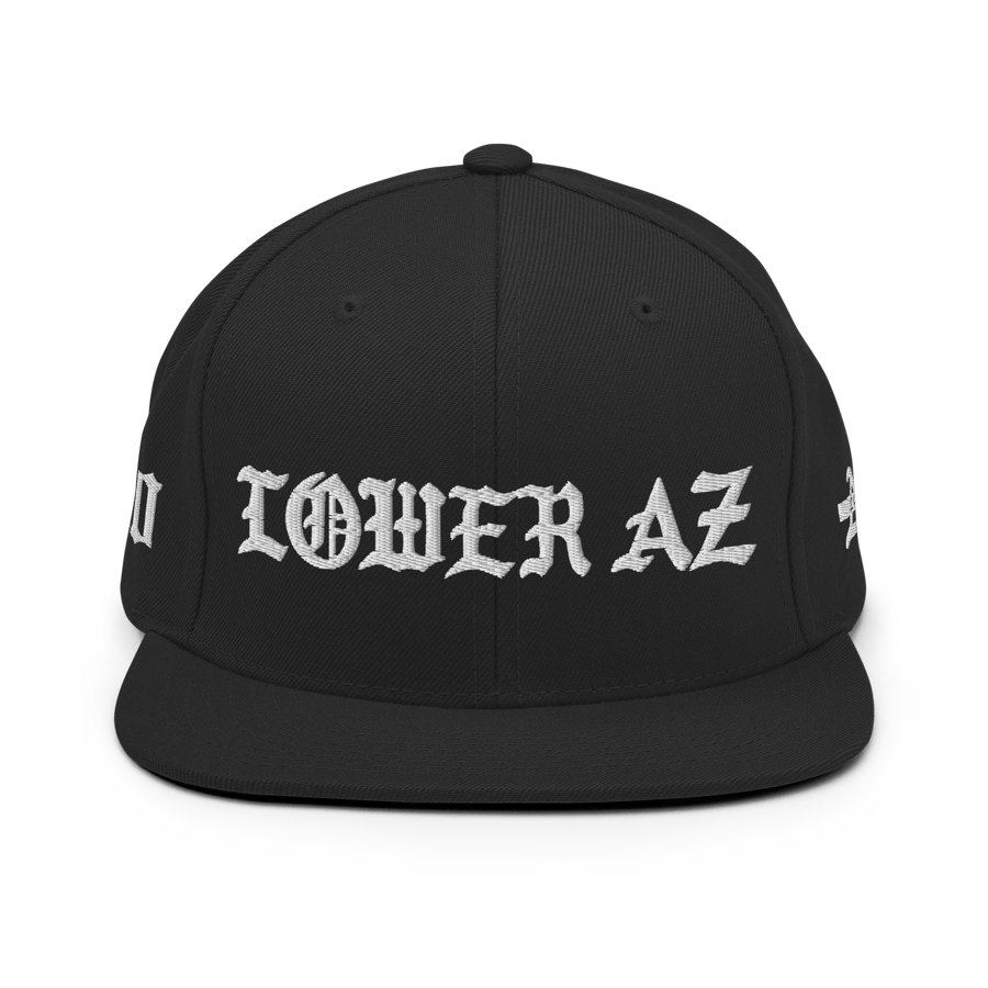Image of LOWER AZ White Thread Snapback Hat 